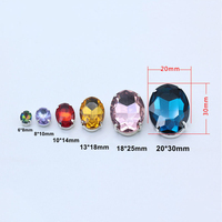 Strass en verre ovales griffes, pièces, 8x10Mm 10x14Mm 13x18Mm 18*25Mm, pour couture, diamant pierre de cristal pour l'artisanat, vêtement de bricolage