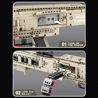 Reobrix 77006 Modèle d'arme technique militaire allemande MG-42, tirant des balles, en briques de construction MOC, ensembles de jouets