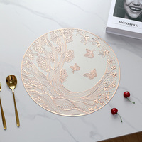 2024 nouveau napperons pressés ronds napperon métallique sous-verre ensemble résistant à la chaleur lavable tapis de Table Table à manger cuisine