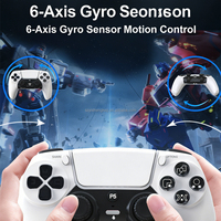 Manette de jeu sans fil P50A avec capteur de mouvement, double vibration, Bluetooth, pour console PS5 Slim Pro/PC/Steam, avec haut-parleur audio 3,5 mm