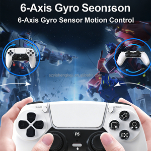 P50A Bewegungssensor Kabelloser BT Dual-Vibration Spielcontroller für PS5 Slim Pro Konsole/PC/Steam <span class=keywords><strong>Gamepad</strong></span> mit 3,5mm <span class=keywords><strong>Audio</strong></span>-Lautsprecher - Product Image 4