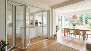Portes coulissantes pliantes en verre et alliage d'aluminium pour entrée, salon, atelier automobile, balcon, jardin - Product Image 6