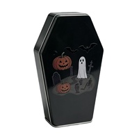Caja de Metal para Dulces con Forma de Ataúd de Halloween, Decoración Navideña, Envase para Regalos, Dulces y Chocolates