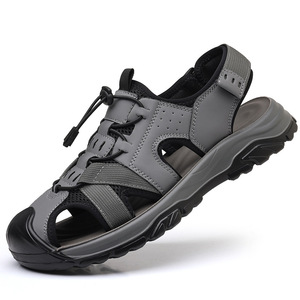 Men Outdoor <b>Closed</b> <b>Toe</b> <b>Sandals</b> Mesh Upper Breathable Rubber Sole Casual <b>Summer</b> Lace Up Style - Product Image 5