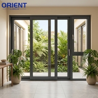 Puerta y Ventanas Corredizas Verticales Exteriores de Aluminio Negro Insonorizadas de Alta Calidad