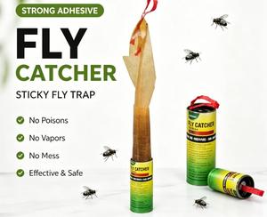 Cinta Adhesiva para Moscas de Doble Cara, Pegamento Impermeable al Contacto, Trampa Adhesiva Desechable para Control de Insectos, Cinta Adhesiva para Moscas - Product Image 1