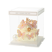 Boîte à gâteau transparente personnalisée 6, 8, 10 pouces, simple, double ou triple couche, pour emballage de gâteaux d'anniversaire, pour fêtes et boulangeries, vente en gros