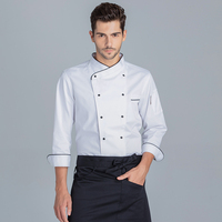 Vêtement de Travail de Chef Tesimei pour Hommes à Manches Longues pour la Cuisine Hôtels Restaurants Occidentaux Cantines Restauration Uniformes de Restaurant et Bar