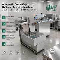 Machine de marquage de bouchons de bouteilles au laser UV, inspection visuelle, rejet automatique des défauts, système de traçabilité GS1