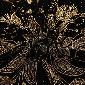 100 <span class=keywords><strong>poly</strong></span> teint feuille noire brillant canapé <span class=keywords><strong>d</strong></span>'ameublement abaya tissu velours en inde - Product Image 4