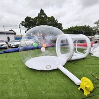 Tente à bulles gonflable portable imperméable, dôme en tissu PVC noir, publicité extérieure, mariage, fête, tente pneumatique