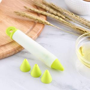 Stylo de décoration <span class=keywords><strong>en</strong></span> <span class=keywords><strong>silicone</strong></span> pour gâteaux, biscuits, pâtisseries, glaçages, crème et chocolat, avec 4 embouts différents - Product Image 4