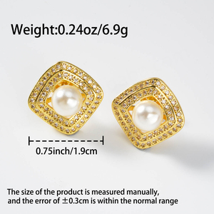 Fashion Wholesale Premium 18k <b>Gold</b> Plated Pearl Zircon Earrings <b>Jewelry</b> <b>Set</b> Women - Product Image 6