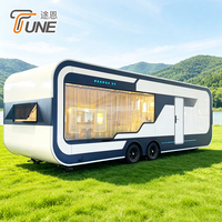 Caravane de camping tout-terrain TUNE à double essieu, maison mobile de luxe pour camping et complexe hôtelier