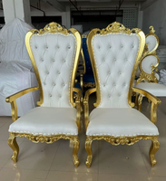 Chaise de trône royale de luxe en or durable à prix de gros, canapé de mariage