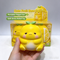 Jouet Squishy Ours Citron, Jouet à Presser Doux à Remontée Lente, Design Mignon, Anti-Stress, Jouet Sensoriel Fidget, Vente en Gros