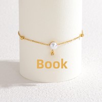Bracelet en acier inoxydable pour femme, best-seller transfrontalier, avec perle minimaliste en or 18 carats et pendentif crabe mignon