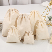 9*12cm sacos de cordão de algodão orgânico branco, sacos de algodão com cordão, sacos com logotipo personalizado, atacado