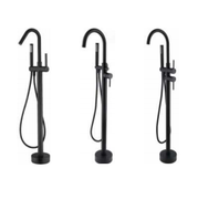 Robinet de baignoire moderne baignoire avec pommeau de douche laiton chromé robinet de remplissage de baignoire à double poignée ensemble de robinets mélangeurs de douche