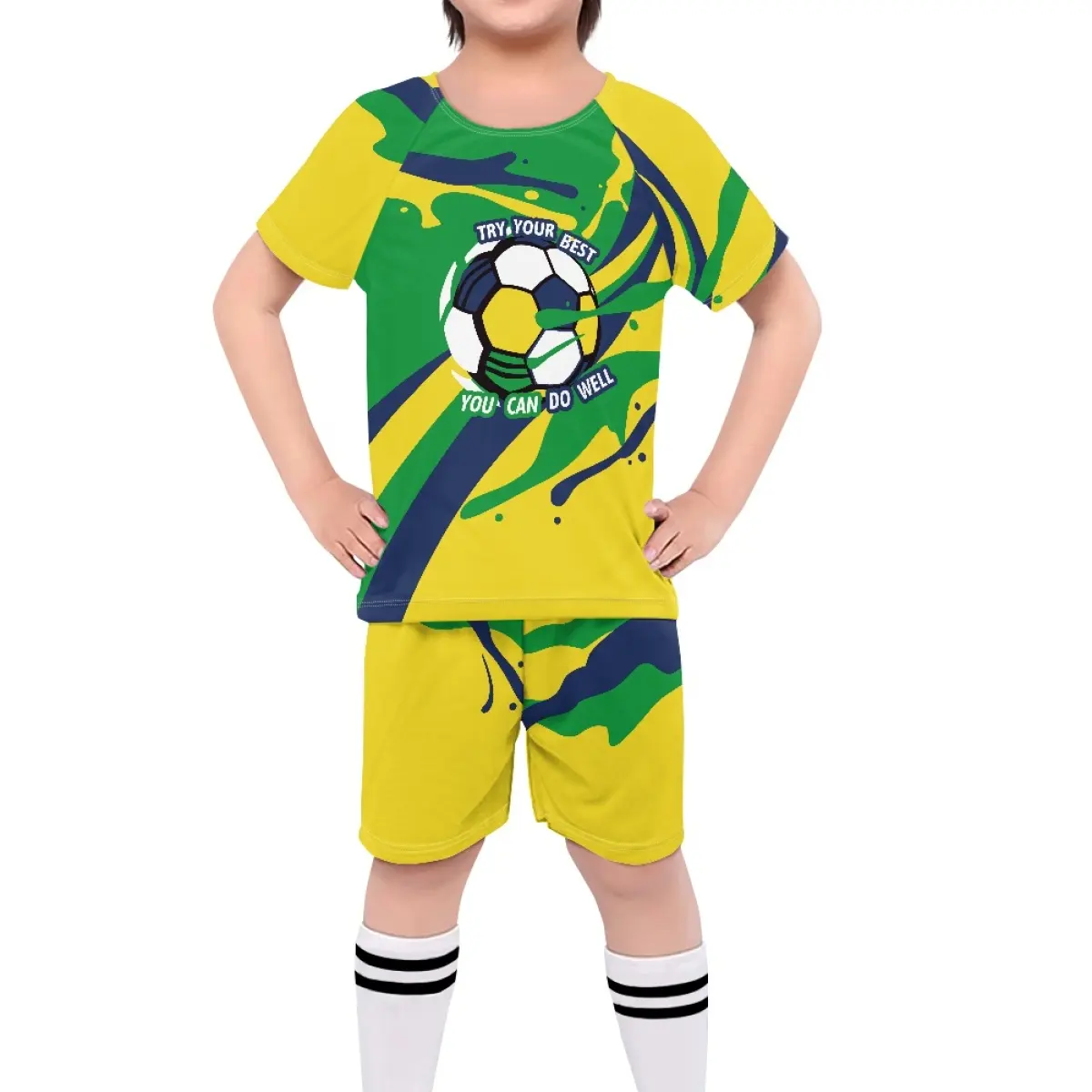 تي شيرت مطبوع عليه علم البرازيل لكرة القدم للكبار والصغار تي شيرت رقم مخصص للاستخدام الخارجي تي شيرت قصير مطبوع عليه الرمز الرخيص
