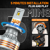 HYNBYZJ Super Bright 140W M10 APP Control Tri-Color Flash Strobe H1 H7 H11 9005 9006 Phare de voiture à LED, phare antibrouillard à LED automatique