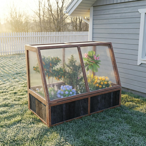 Invernadero de Madera para Cultivo en Frío, Fácil de Montar, Estante Elevado de Madera Maciza para Plantas y Flores, Protección para el Hogar y el Jardín - Product Image 6