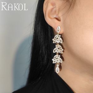 EP5434 rakol ต่างหูคริสตัลรูปใบไม้มันเงาสำหรับผู้หญิงต่างหูชุบเงินคุณภาพสูงขายดีที่สุด - Product Image 2
