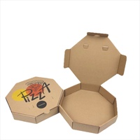 Boîte à pizza octogonale en carton ondulé à trois couches en stock, matériau épaissi, excellente respirabilité ; jetable pour plats à emporter