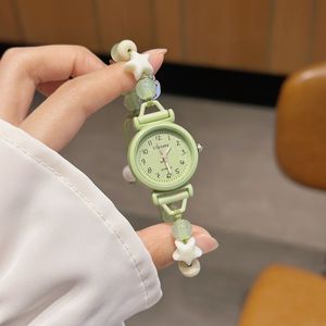 <span class=keywords><strong>Montre</strong></span> décontractée pour femmes avec bijoux perlés, bracelet mignon à perles étoiles et chats pour jeunes femmes et écolières - Product Image 4