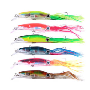 Wholesale Jiz001 14cm 40g Saltwater Trolling Luminous Lifelike Octopus Squid Skirts Jig <b>Fishing</b> Lures for Tuna Marlin - Product Image 1