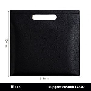 Promotion Custom Logo Large Capacity <b>Leather</b> <b>Briefcase</b> Waterproof Litchi Pattern Portable Office File Customized Business Gift - Product Image 3