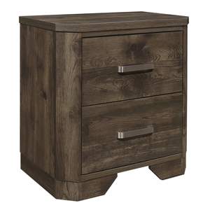 DB Rustic Brown Wooden Bedroom Furniture Transitional Style Nightstand <b>Storage</b> Drawers Smart Bedside 1pc Clipped <b>Corners</b> - Product Image 4