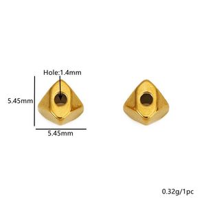 Cuentas espaciadoras de acero inoxidable con forma de guijarro de 7 mm, chapadas en oro, de forma irregular, para pulseras y collares - Product Image 2