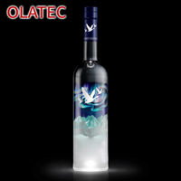 Botella de Licor Premium OLATEC, Botella de Vidrio Moderna para Licores, Botellas de Whisky Cuadradas Clásicas para Regalo