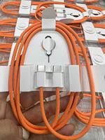 Câble de charge rapide USB Type C vers USB C PD 30W 3FT en tissu orange pour téléphones