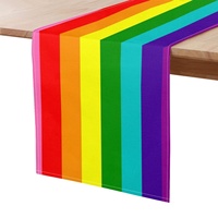 Taplak Meja Poliester Motif Gay Pelangi Kustom (Desain Asli), Cocok untuk Acara Keluarga dan Acara Khusus