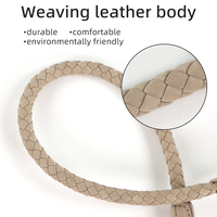 Collier réglable pour animaux de compagnie de luxe de qualité supérieure sangle de cou collier de chien en cuir de vache tressé véritable avec boucle en métal doré
