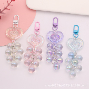 ใหม่อะคริลิคสองด้านกลวงหัวใจองุ่นพวงพวงพวงพวงพวงองุ่นอุปกรณ์เสริมตะขอประตูทาสีสีสันสดใส - Product Image 3