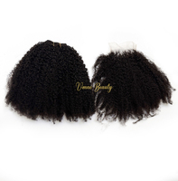 VMAE HD Cheveux Vierges Bruts Birmans Frontal Avec 4C Kinky Baby Hair Kinky Afro Jerry Curly Bundles Trame avec Lace Hair Closure