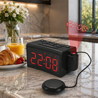 Geavanceerde plafondprojectie digitale analoge vibratie slimme wekker FM-radio 180 graden draaibare display aanpassing