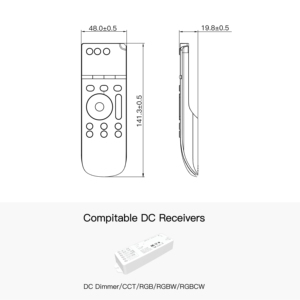 Intux 18-Keys RF <span class=keywords><strong>RGB</strong></span> LED Strip điều khiển không dây màu duy nhất mờ CCT rgbrgbw điều khiển từ xa thiết bị chuyển mạch 220V Điện áp tối đa - Product Image 4