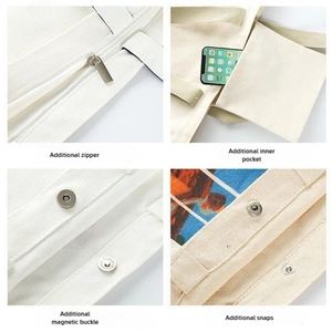 Bolsa de Algodón Ligera con Impresión Personalizada, Reciclable, Plegable, para Compras, Almacenamiento, Resistente, 12oz, Bolsa de Lona para Promoción y Exposiciones - Product Image 4