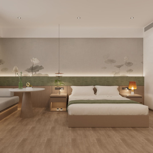 Conjunto de muebles de dormitorio de hotel de <span class=keywords><strong>cinco</strong></span> estrellas de madera maciza personalizado directo de fábrica moderno con muebles de dormitorio de sala de estar - Product Image 2