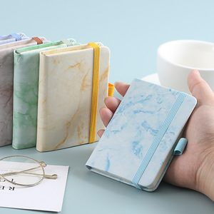 Chất lượng cao tùy chỉnh da <span class=keywords><strong>A5</strong></span> Kích thước máy tính xách tay đá cẩm thạch thiết kế xoắn ốc ràng buộc chủ đề may 100 sheets Loose-Leaf PVC vải Bìa - Product Image 3