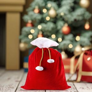 Sacs cadeaux en velours avec cordon de serrage pour Noël, pour bonbons et décorations, disponibilité en gros - Product Image 1