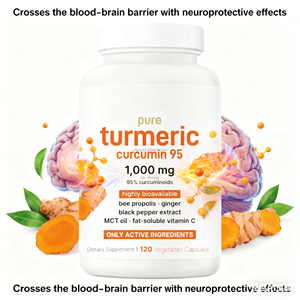 Curcumin kapsülleri (şişe başına 120) endotel fonksiyonunu iyileştirmek ve kalp hastalığı riskini azaltmak için kullanılır - Product Image 3