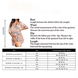 Pyjama court en satin de soie personnalisé pour femmes, robe de nuit unie, robe de bain tendance pour femmes, robe de bain sexy, vêtements de nuit - Product Image 5