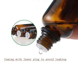 Flacons en verre ambré vides de 10 ml avec compte-gouttes Euro et bouchon noir inviolable pour crème visage et contour des yeux - Product Image 4