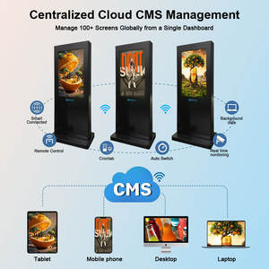 Écran publicitaire LCD 4K Full HD de 32, 43, 49, 55, <span class=keywords><strong>65</strong></span>, 75 pouces, lecteur vidéo vertical extérieur, machine de signalisation numérique étanche IP65 - Product Image 2