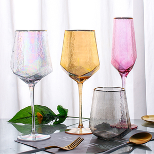 Verre à <span class=keywords><strong>vin</strong></span> rouge style nordique INS minimaliste 500 ml sans plomb ni chrome, <span class=keywords><strong>gris</strong></span> fumé, ambre, violet, arc-en-ciel - Product Image 2